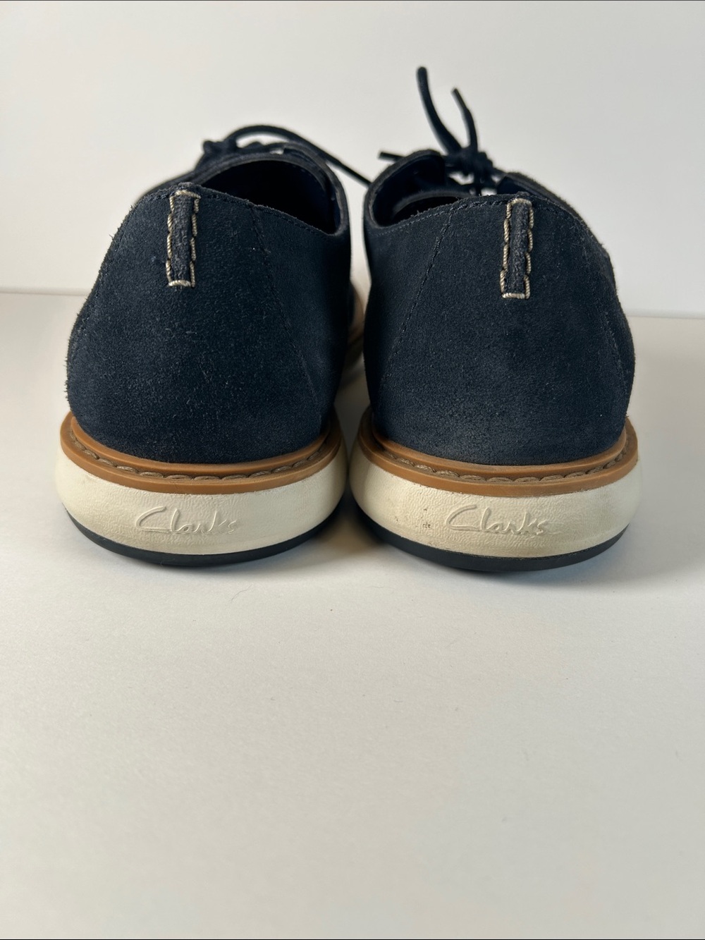 Clarks Blue Suede Derby with Contrast Gum Trim - Picture 3 of 9
